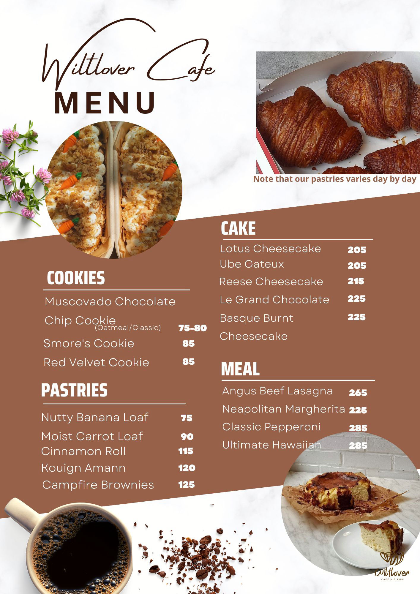 Wiltlover Café Menu